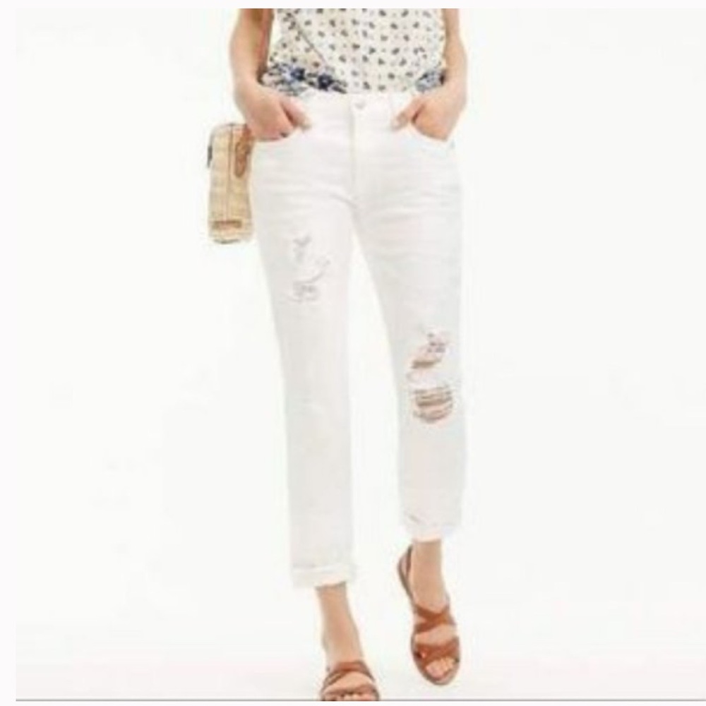 Point Sur by J Crew High Rise Slim Boyfriend Jeans white